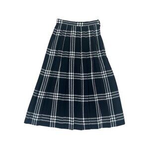 Michelle Stuart black white plaid midi skirt size 6